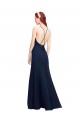 Affordable High Halter Fit and Flare Long Chiffon Prom Dress with Criss Cross Low Back UK