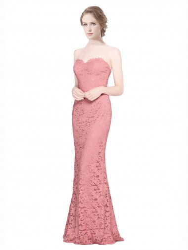 Affordable Fitted Sweetheart Mermaid Lace Prom Dress UK