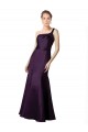 Affordable Long Ruched Neckline One Shoulder Satin Prom Dress UK