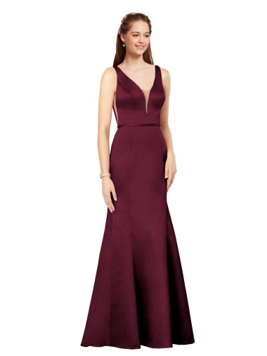 Affordable Sexy Satin Prom Dress with Side Cutouts UK