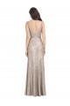 Affordable V-Neck Fully Sequin Prom Dress with V-Back and Front Slit UK