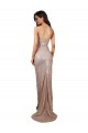 Affordable High Slit Scoop Neck Long Sequin Prom Dress UK