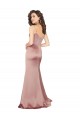 Affordable Floor Length Silky Satin Prom Dress with Front Skirt Slit UK