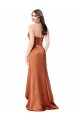 Affordable Faux-Wrap Skirt Silky Satin Prom Dress UK