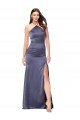 Affordable Fit and Flare Silky Satin Prom Dress UK