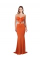 Affordable Strapless Bandeau Bodice Long Spandex Prom Dress UK