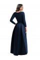 Affordable Long Sleeves Wrapped Spandex Prom Dress with High Low Full Skirt and Pockets UK