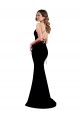 Affordable High Neck Low Criss Cross Back Crepe Prom Dress UK