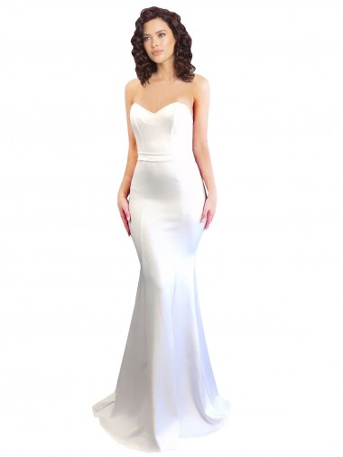 Affordable Sweetheart Strapless High Neck Long Crepe Prom Dress UK