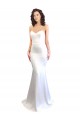 Affordable Sweetheart Strapless High Neck Long Crepe Prom Dress UK