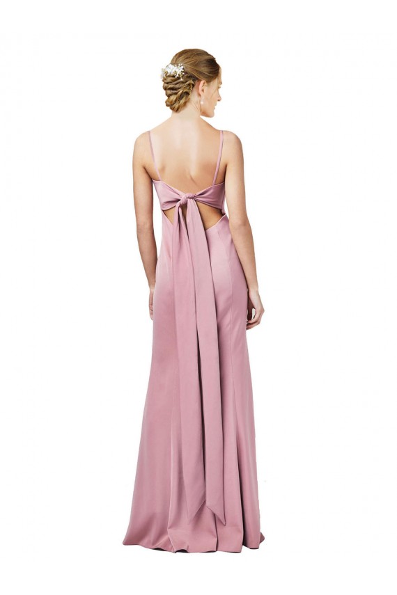 Affordable Fit and Flare Slim Crepe Prom Dress with Cutout Back UK