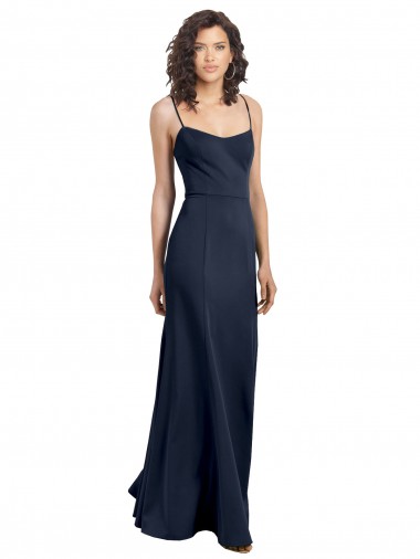 Affordable Fit and Flare Scoop Neck Long Sleeveless Stretch Crepe Prom Dress UK