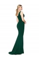 Affordable V-Neck Floor Length Long Crepe Mermaid Prom Dress UK