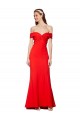 Affordable Cross Front and Back Bardot Sleeveless Crepe Maxi Prom Dress UK