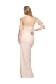 Affordable Full Length Low Back Strapless Crepe Prom Dress with Thigh High Side Split UK