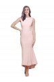 Affordable High Neck Low V-Back Midi Length Crepe Cocktail Dress / Prom Dress UK