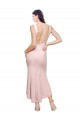 Affordable High Neck Low V-Back Midi Length Crepe Cocktail Dress / Prom Dress UK