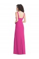 Affordable Wide Strap Notch Empire Waist Bridesaid Dress with Front Slit UK