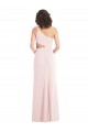 Affordable Flirty One Shoulder Midriff Cutout Maxi Crepe Prom Dress UK