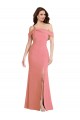 Affordable One Shoulder Draped Cuff Maxi Prom Dress with Front Slit UK