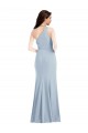 Affordable One Shoulder Draped Cowl Neck Maxi Prom Dress UK