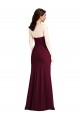 Affordable Strapless Crepe Maxi Prom Dress with Front Slit UK