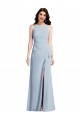 Affordable Halter Maxi Prom Dress with Cascade Ruffle Slit UK