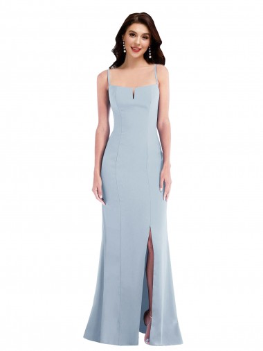 Affordable Flattering Trumpet Maxi Crepe Prom Dress with Front Slit UK