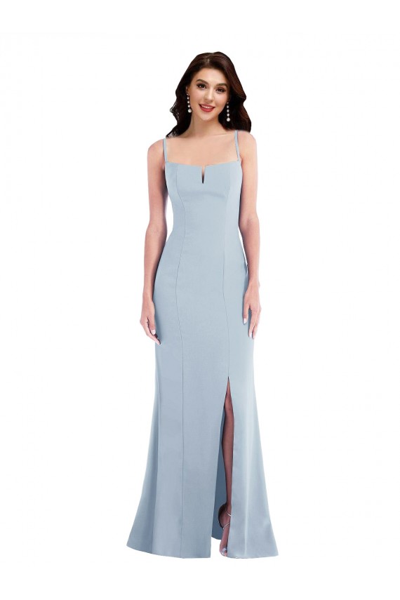 Affordable Flattering Trumpet Maxi Crepe Prom Dress with Front Slit UK