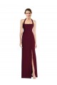 Affordable Tie Halter Open Back Trumpet Prom Dress UK