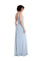 Affordable Slim Square Neck Fit and Flare Full Length Stretch Crepe Prom Dress UK