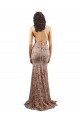 Affordable Floral Patterned Backless V-Neckline Sequin Prom Dress UK