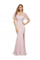 Affordable Crepe Long Sweetheart Neckline Prom Dress with Tulle Overlay Shoulders UK