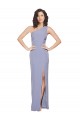 Affordable Floor Length One Shoulder Crepe Prom Dress with Pencil Skirt and Side Split UK