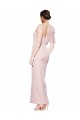 Affordable One Shoulder Tulle Overlay Sweetheart Neckline Long Crepe Prom Dress with Thigh Split UK