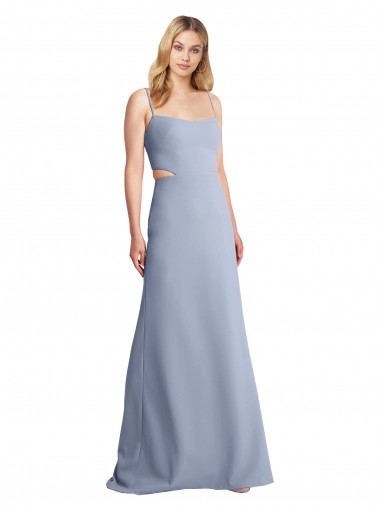 Affordable Feminine Scoop Neckline Long Crepe Slip Prom Dress  UK