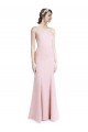 Affordable Square Neck Criss Cross Open Back Slim Crepe Prom Dress with Spaghetti Straps UK