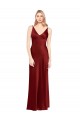 Affordable Full Length Long Stretch Satin Slip Prom Dress V-Back UK