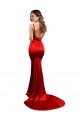 Affordable Long Pleated Stretch Satin Prom Dress with High Slit UK