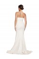 Affordable Strapless Cowl Neck Sweep Train Stretch Satin Prom Dress UK