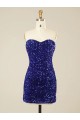 Affordable Short Sweetheart Velvet Sequin Prom Dress UK