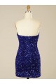 Affordable Short Sweetheart Velvet Sequin Prom Dress UK