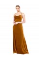 Affordable Long Velvet Cowl Neck Slip Prom Dress UK