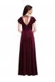 Affordable Flutter Sleeve Velvet Maxi Prom Dress with Pockets UK