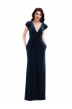 Affordable Flutter Sleeve Wrap Bodice Velvet Maxi Prom Dress with Pockets UK