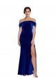 Affordable Full Length Long Velvet Prom Dress with Side Split UK